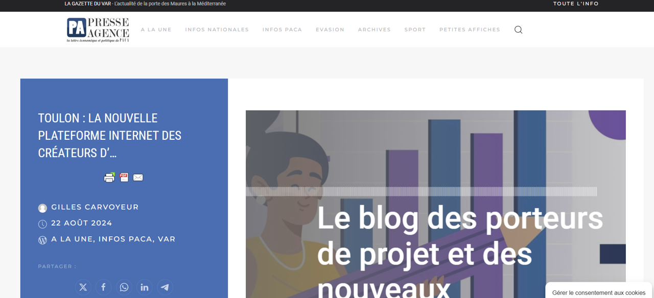 plateforme des porteurs de projet et des entrepreneurs